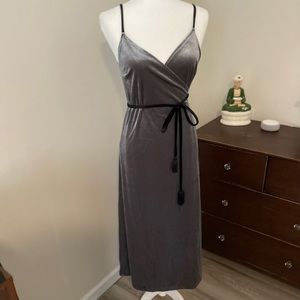 Silver wrap cocktail dress